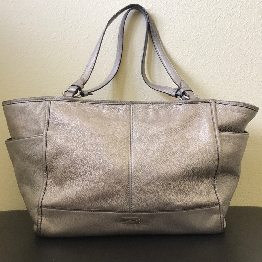 Silver/Gray Coach Tote Bag